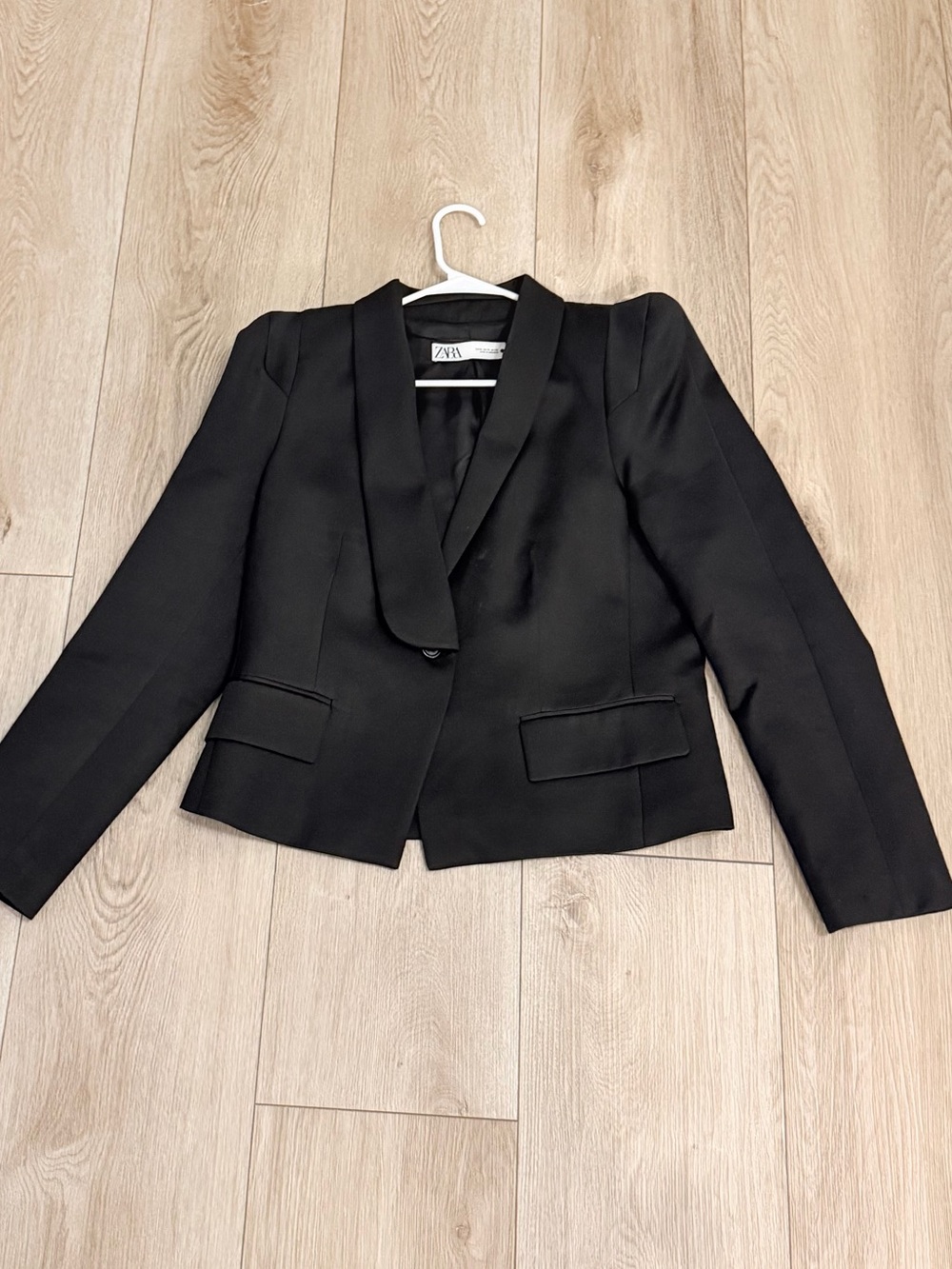 ZARA Black Women's Cropped Shawl Collar Blazer